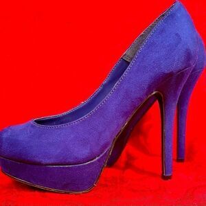 CANDIES BLUE/PURPLE SUEDE SPIKES w PLATFORM 8 M